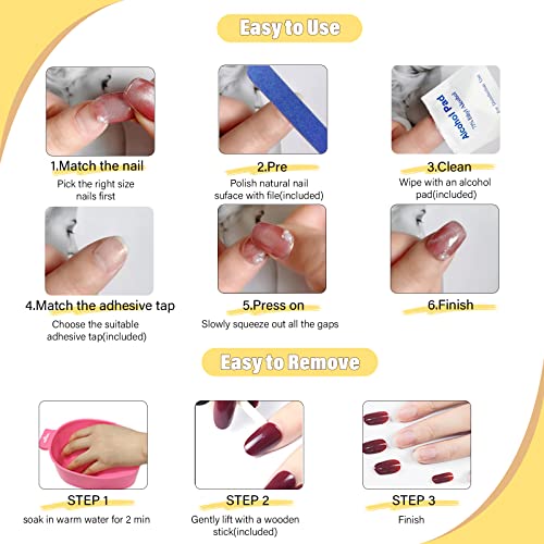 Canvalite French Tip Press On Nails Medium, Pearl Almond Press On Nails Short Glue On Nails Reusable Fake Nails - 24 Nail Kit With Adhesive Tabs #TOP4