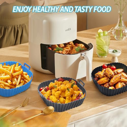 Reusable Silicone Air Fryer Liners 4-7 QT for Air Fryer, Kitchen Gadgets Baking Tray, 3 PCS
|Food Grade Silicone Air Fry 