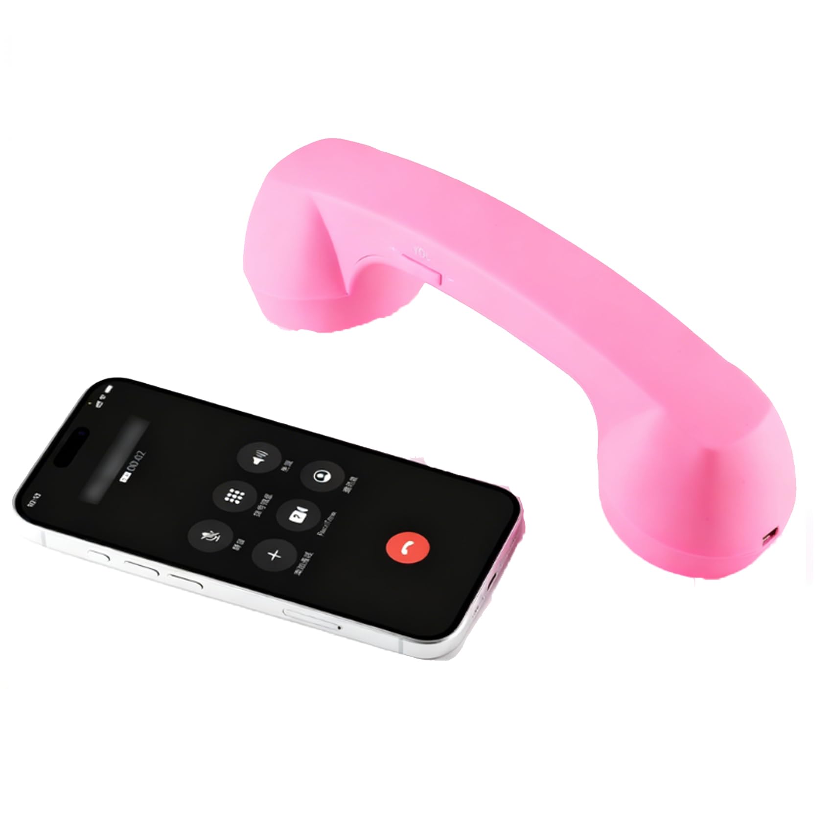 Generisch Retro Phone Handset, Bluetooth Old Fashioned Phones, Retro Telephone Style Landline Handle Receiver, for Cell Mobile Video Conferences, Calls, Meetings (Bluetooth Version,Pink)