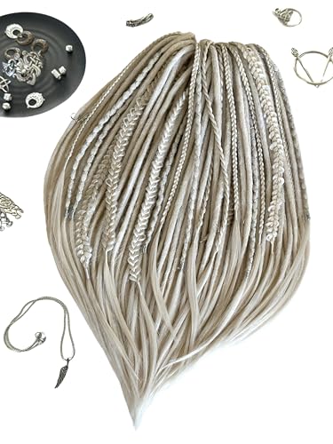 Ash Blonde Dreadlocks Double ended Dreads Synthetic dreads Hair Handmade