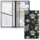 linqin Fahrzeugversicherungs- und Kennzeichenhalter aus Kunstleder, Auto-Organizer, bunt