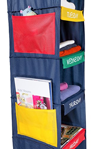 Handy-Laundry-Daily-Activity-Kids-Closet-Organizer-11-X-11-X-48-Prepare-Organize-a-Weeks-Worth-of-Your-Childrens-Clothing-Shoes-and-After-School-Activities-Hangs-Directly-on-The-Closet-Rod