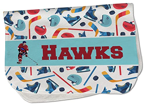 Personalized Hockey 2 Burp Cloth - Fleece w/Name or Text