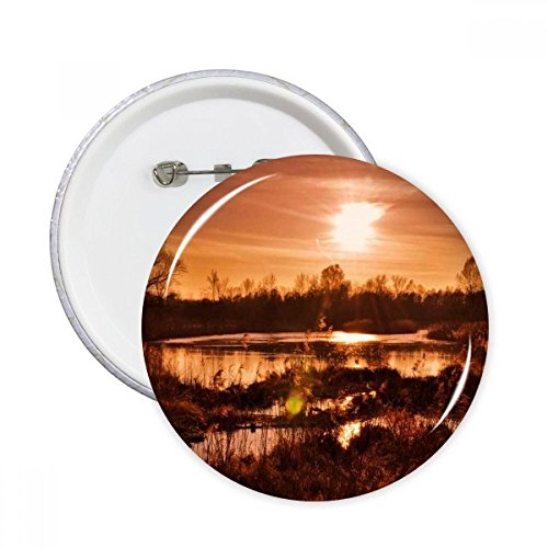 Badge bouton sciences forestières au design paysage de nature rouge foncé finition L
