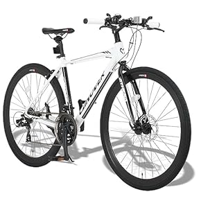 新品＊クロスバイク 自転車 マウンテン ロード アウトドア ホワイトR1843 アウトドア ホワイト1844 自転車 クロスバイク 遡