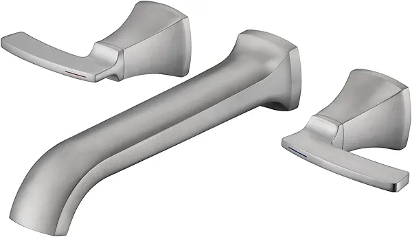Qinkell Wall Mount Tub Filler Roman Tub Faucet High Flow Long Spout Reach Brushed Nickel Bathtub Faucets with 2 Handles