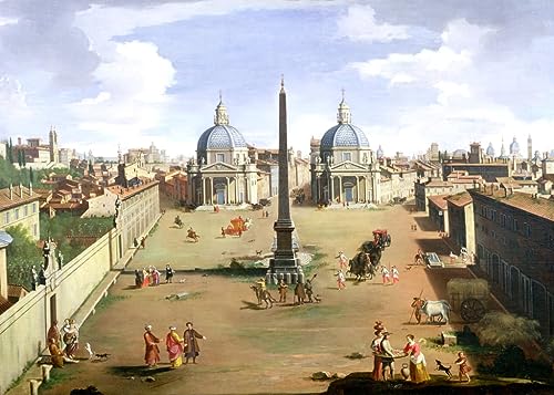 Gaspar Van Wittel Piazza Del Popolo affiche décorative art mural haut de gamme 60x90
