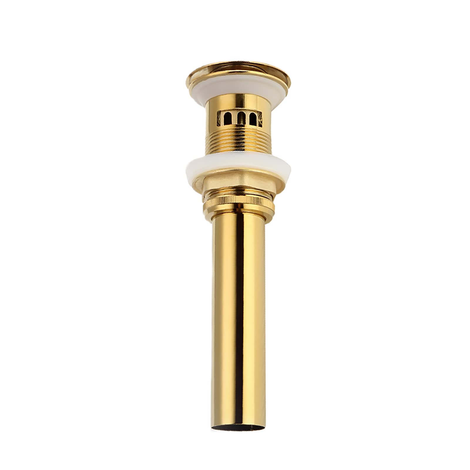 Bonde de Lavabo Pop-up avec Trop-Plein Laiton Clic-clac Bonde de Vidage Lavabo avec Panier Filtre Bonde D'écoulement pour Evier ou Lavabo Ecoulement de Lavabo, Titane Or