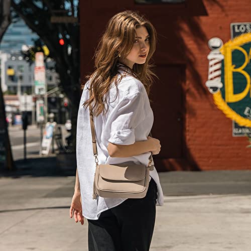 Image of EVVE Small Crossbody Bags for Women Trendy Flap Saddle Purses with Tassel Vegan leather Shoulder bag