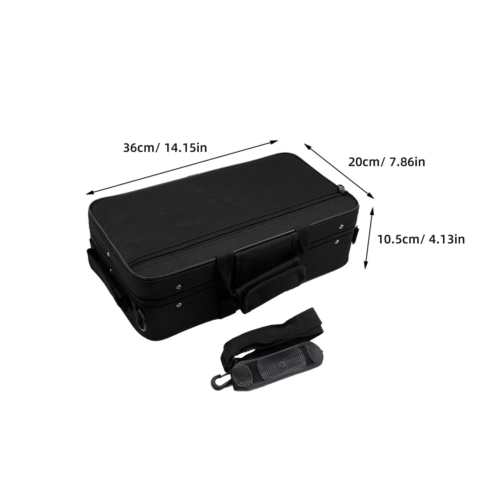 Boîte de Rangement Absorption des Chocs pour Clarinette en Tissu Oxford Noir, Grosse Capacité Paquet Portable Élégant et Transport Facile en Déplacement pour Accessoires