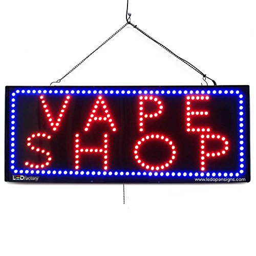 "Vape Shop" Large LED Smoke Shop Sign - Extra Bright LED Bulbs, Can