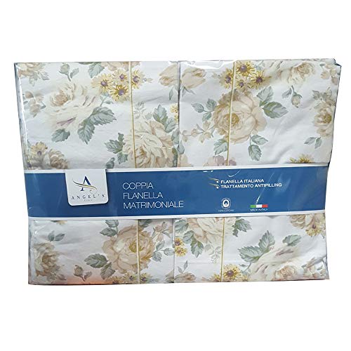 Made in Italy. Angel\'s Line Completo Letto Matrimoniale Flanella Snow Dots Fiori - LESNOW7
