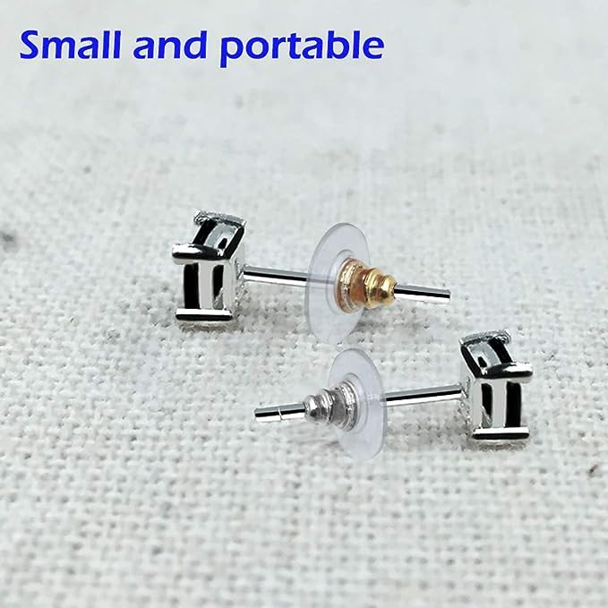 Image of Kumu Jewellery Tools (100+100Pcs) Combo Premium Golden & Silver Earring Back Stopper | Earring Supporter for Heavy Earrings (Mixed Combo of Golden & Silver (50 + 50 Pairs))