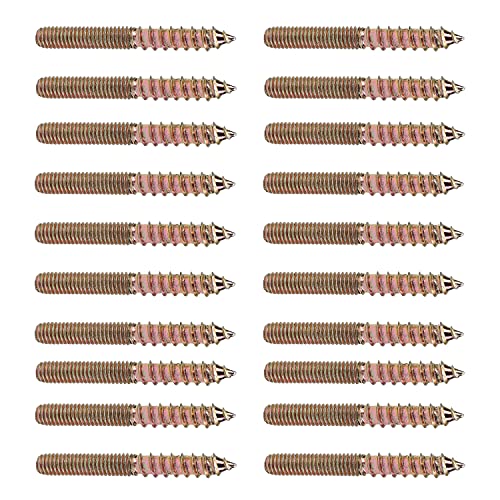 Image of Double Headed Hanger Bolts M6x50mm Carbon Steel Self-Tapping Screw for Pet Furniture, Outdoor Furniture, Household Furniture,Bronze 20PCS
