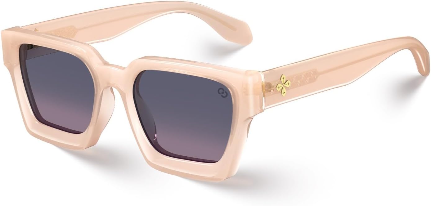 VISOONE Fashion 100% UV400 Protection Rectangle TR90 Y2K Sunglasses Accessories for Women Men RIVER