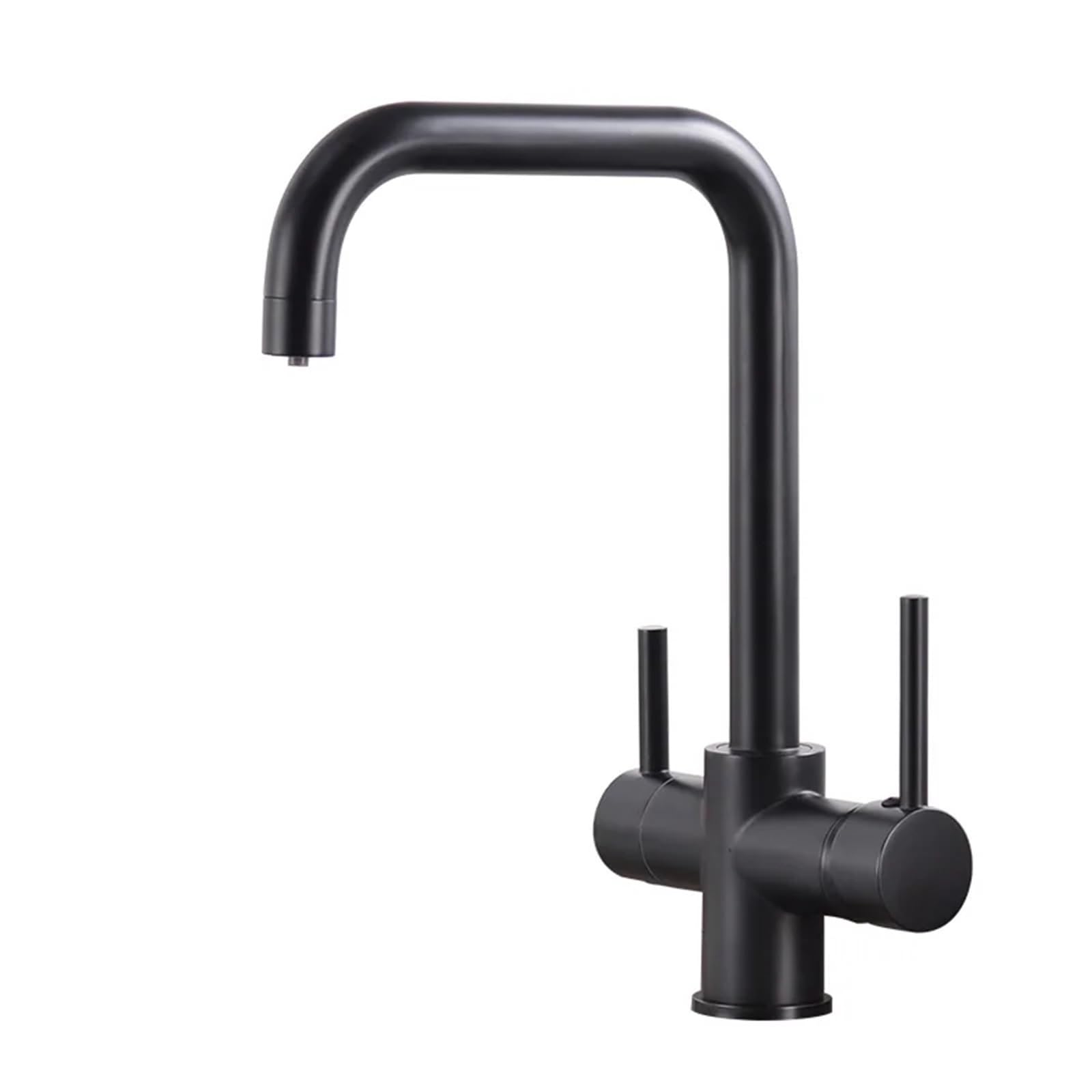 Aycdl Black Filter Kitchen Faucets With Drinking Water Faucet, 3 In 1 Purification Features Mixer Tap Crane,-A