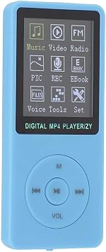 ASHA Portable MP3 Player with Earphones, 1.8" Color Screen Walkman Mini MP4 Compatible with Music, Video, Recording, E-Book Blue