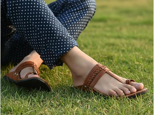 Image of DFR Ethnic Sandals For Boys Men, Comfortable Men's Rajasthani Slipper Chappals
