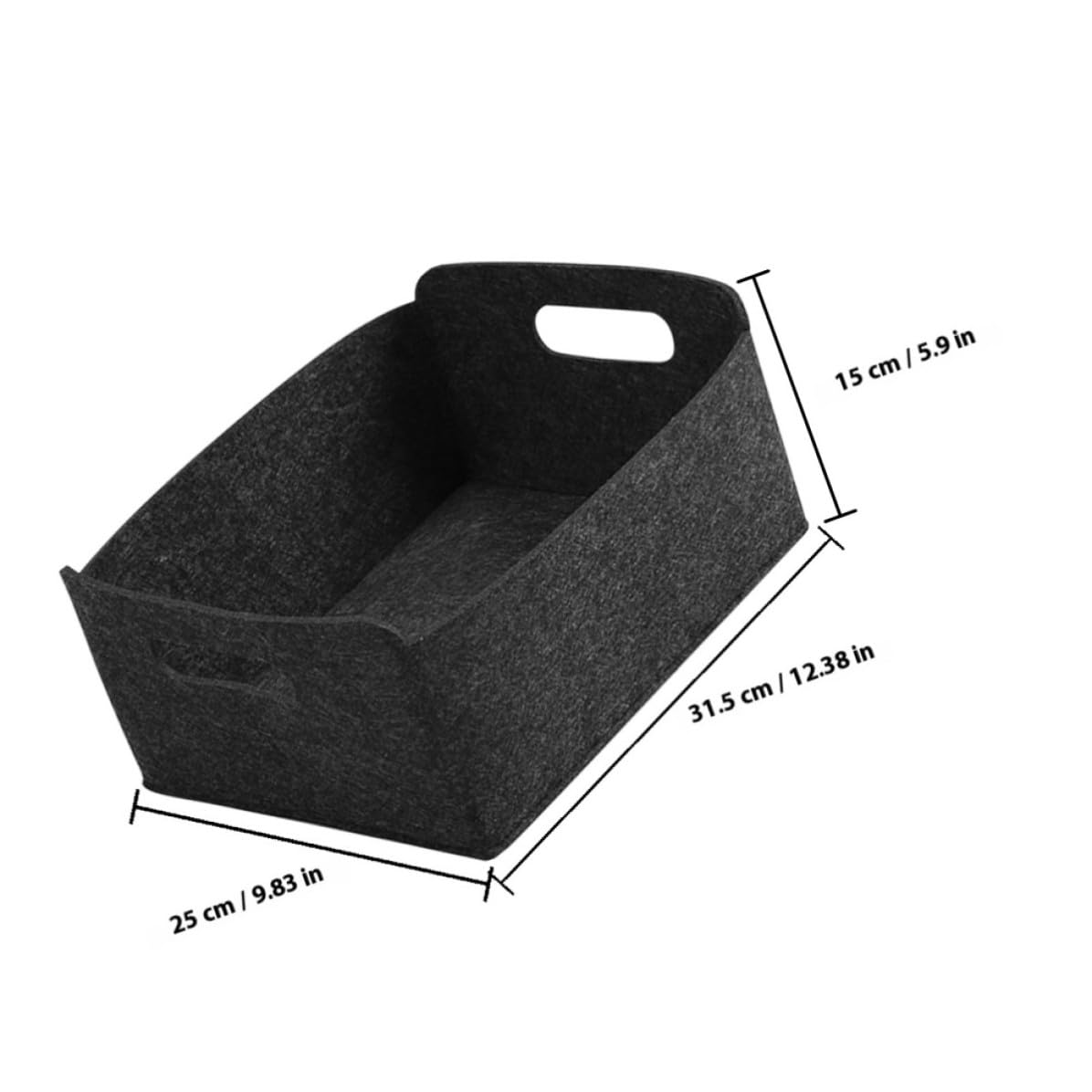Alipis 4 Piezas Cesta de Fieltro Negra para Libros y Juguetes , Gran