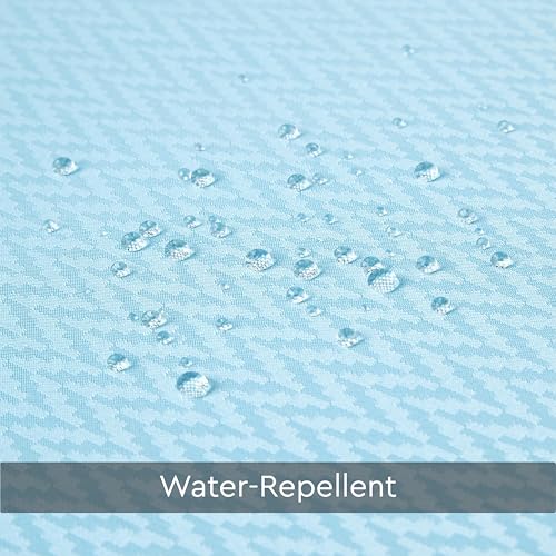 Image of Encasa XO Waterproof Shower Curtain for Bathroom 7 x 6 feet(183x213 cm), Anti-Fungal Polyester Washroom Curtain with 12 Hooks, Wet & Dry Partition Toilet Curtains ZZ Light Blue