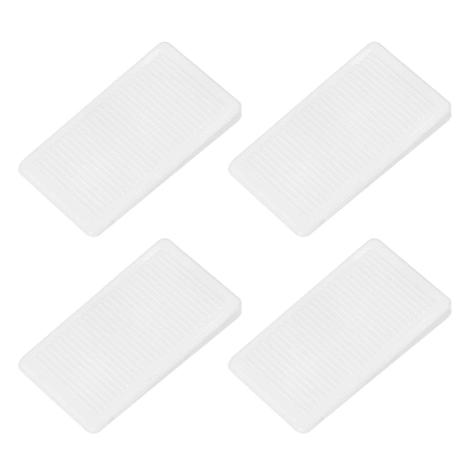 PATIKIL 4 Pcs Rubber Door Stop, 0.2 Inch Height Door Stoppers Wedge Thin Anti-Slip Doorstop for Bottom on Floor Solid Non-Scratching Floor Protectors for Wooden Floor Home Office, White