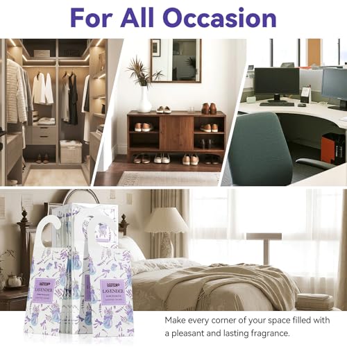 Image of MYARO 12 Packs Lavender Hanging Closet Air Freshener Long Lasting Drawer Deodorizer Smell Good Potpourri Scented Sachet for Home House
