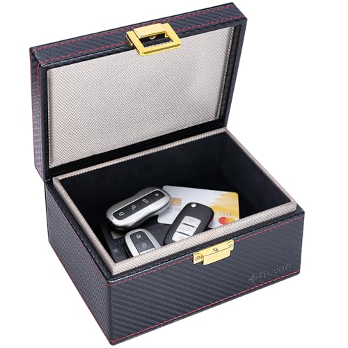 TICONN Faraday Box, Car Key Fob Protector, Carbon Fiber Faraday Cage Signal Blocker for Keyless Fob,...