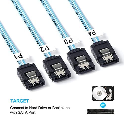 Adcaudx HD MINISAS-004 2Pack Mini Sas To Sata Cable: 0.5M Sff-8643 To Sata Mini Sas Breakout Cable Sff8643 To Sata Mini Sas Hd To Sata Sas To Sata Breakout Cable thumb #2