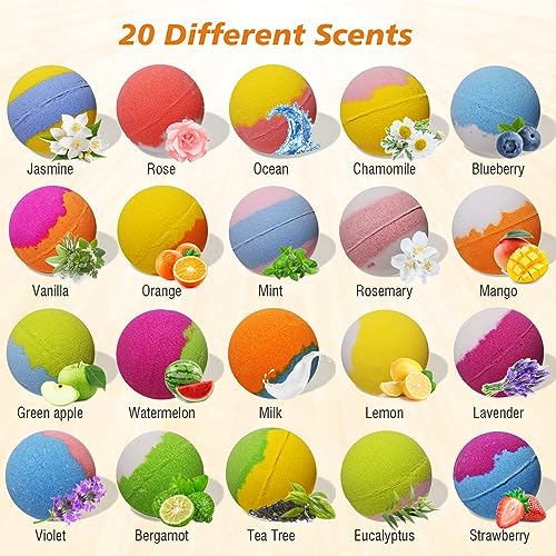 Bath Bombs for Kids with Surprise Toys Inside, 20 Pack Kids Bath Bombs Gift Set for Halloween Xmas Birthday Party Favors, Bubble Bath Fizzies with Bath Toy, Handmade Bath Fizz Balls Kit for Boys Girls - Image 5