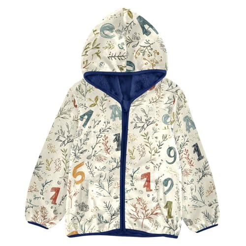 Hand-painted No. Girls Fleece Jacket Girls Fall Jacket Girls Zip Up Hoodie Girls Sherpa Jacket 2-10T