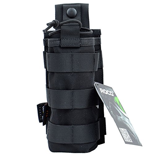 ROCOTACTICAL Tactical Radio Pouch, 1000D Nylon Tactical Molle Radio Pouch Holster Compatible