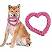 Bluelans Dog Chew Toys, Dog Toys for Chewers, Heavy Duty Dental Dog Rope Toy for Dogs, Creative Love Heart Shaped Interactive Rope Dog Toys, Cotton Puppy Teething Chew Tug Toy Dark Pink