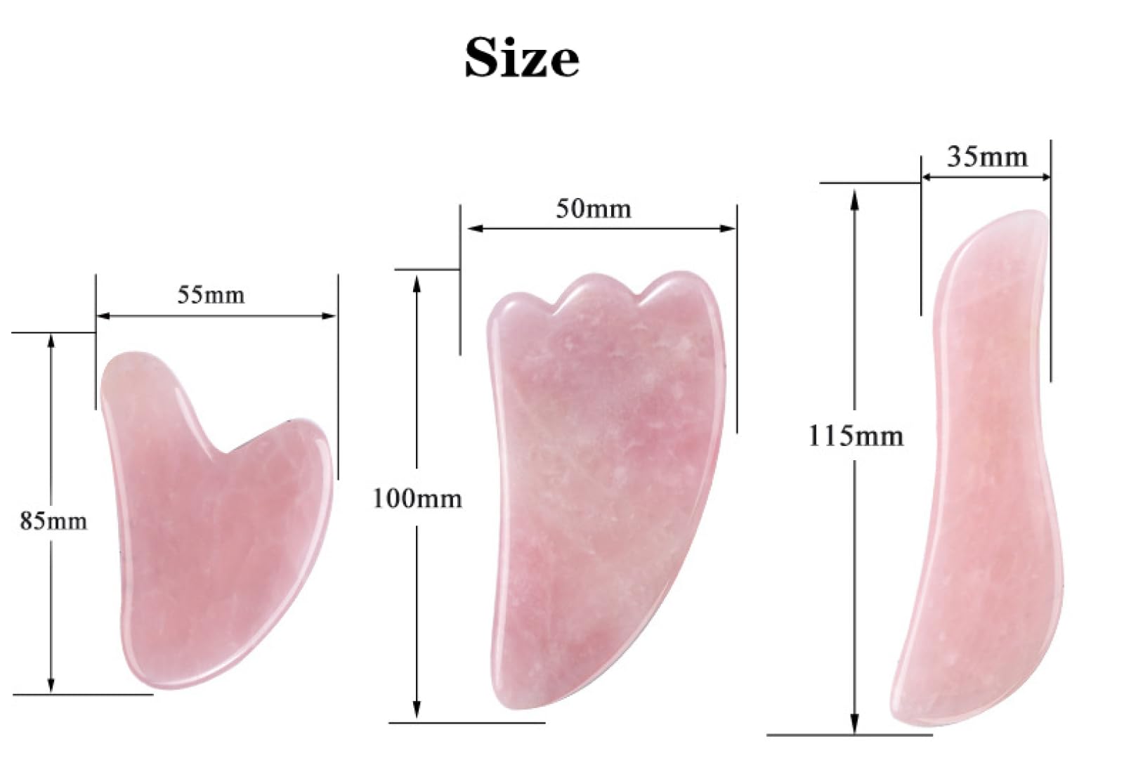 Gua sha stein, piedra gouache GuaSha herramientas de masaje raspador Gua Sha masaje for cara cuerpo natural masajeador facial de jade, 3 piezas