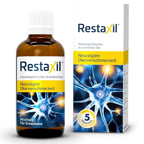 Restaxil Tropfen [50 ml] - Natürliches Arzneimittel bei Nervenschmerzen (Neuralgien); Bei neuropathischen Schmerzen in Füßen Rücken und Ischias