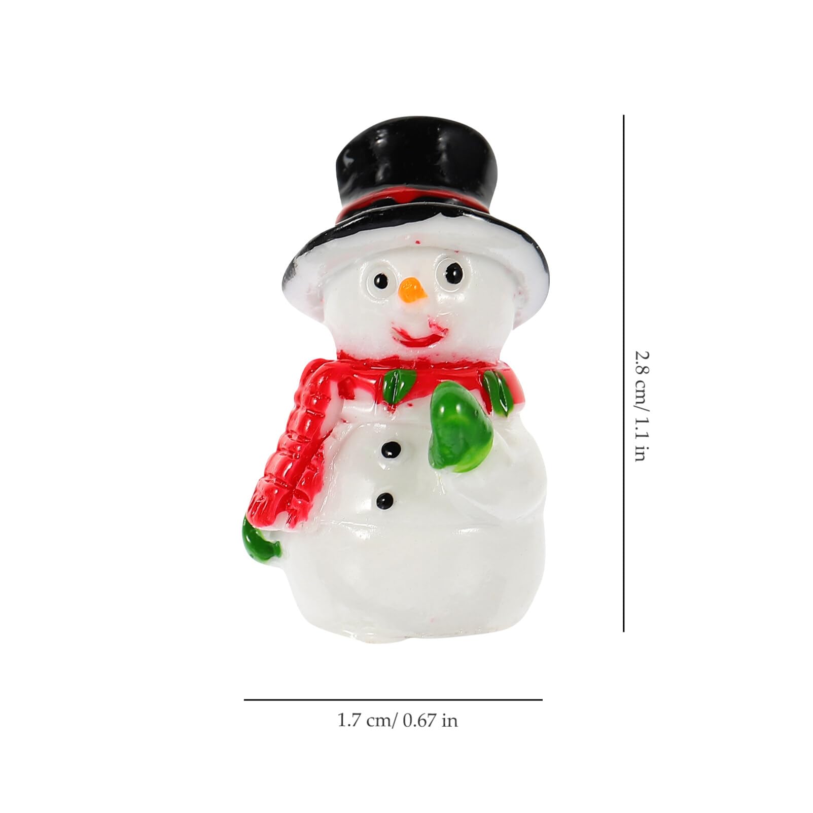 PRETYZOOM 50 Pcs Pequeño Muñeco De Nieve Decoración De La Habitación para El Dormitorio Mini Adornos De Muñeco De Nieve Adorno De Micro Muñecos De Nieve Resina Navidad Chica Bola De Nieve
