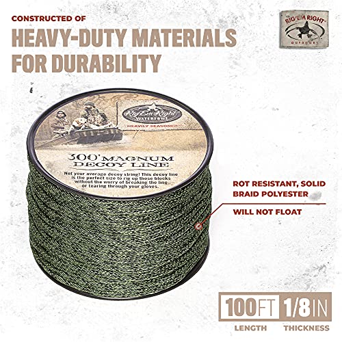 Rig'Em Right Waterfowl Dark Green Magnum Decoy Line - Non Floating 1/8