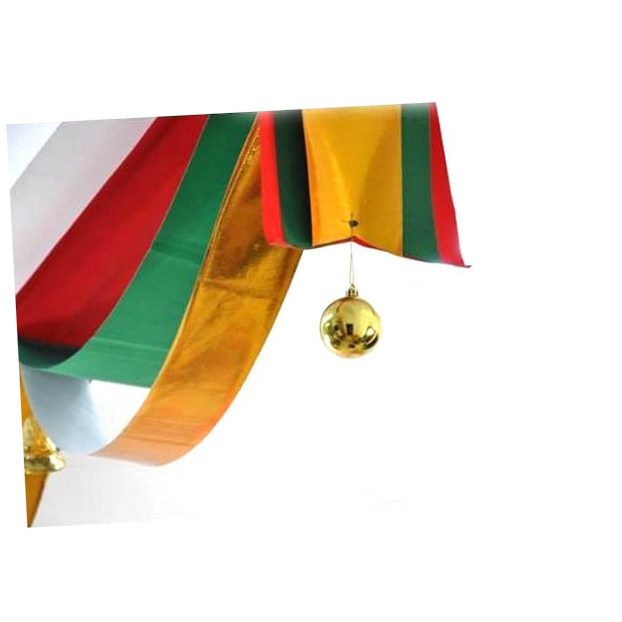 Banderines navideños de techo con ondas y campanas para una decoración festiva vibrante
