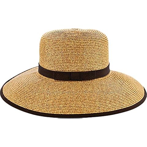 Karen Keith Sunhat Sun Hat Braided Toyo Straw, Designed for Reading, Ponytail, Messy Bun, Long Hair BT9-CB LTC Hats (Toast/Black (B)) Cover