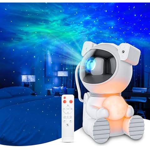 Cayclay Astronaut Galaxy Projector, Star Projector with Timer and Remote, Galaxy Projector with Moon Lamp, LED Nebula Night Light for Kids, Adults, Room Decor, Gift Cover