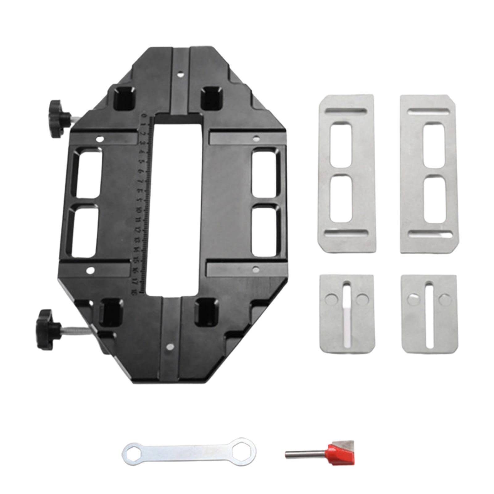 Plantilla de bisagra de puerta ajustable con abridor de agujeros y brocas para puertas de acero y madera, kit de fácil instalación para bisagras de puerta y cerraduras
