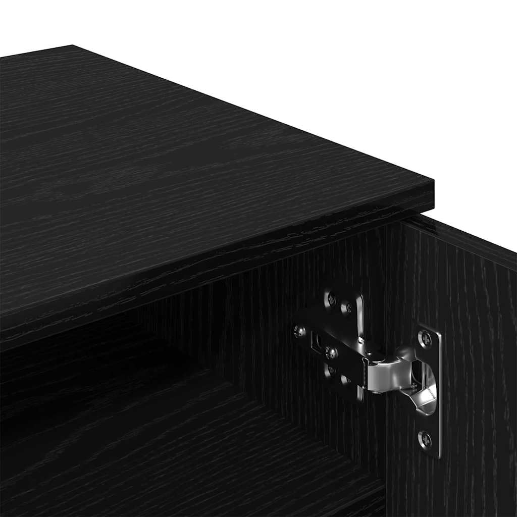 vidaXL Meuble à Chaussures Chêne Noir 29,5 x 35 x 101 cm Rangement Moderne