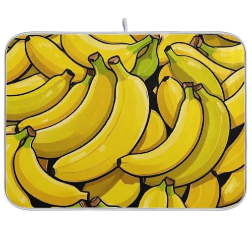 Simpatico cartone animato frutta banana essiccazione piatto tappetino scolapiatti tappetino per cucina stuoie di asciugatura per piano di lavoro cucina tappetino assorbente in microfibra tappetino