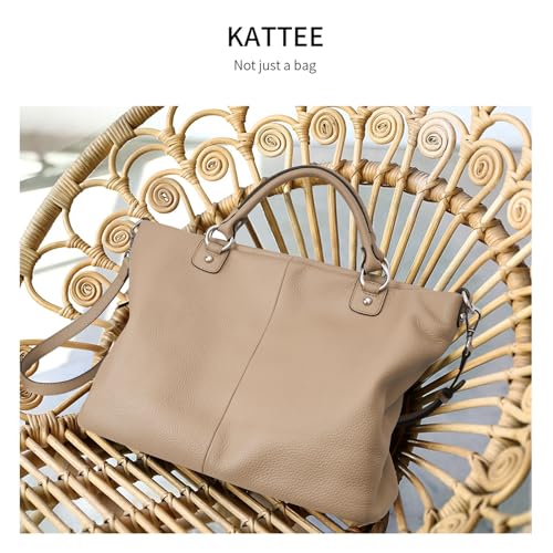 Image of Kattee Women's Soft Genuine Leather Tote Bag, Top Satchel Purses and Handbags