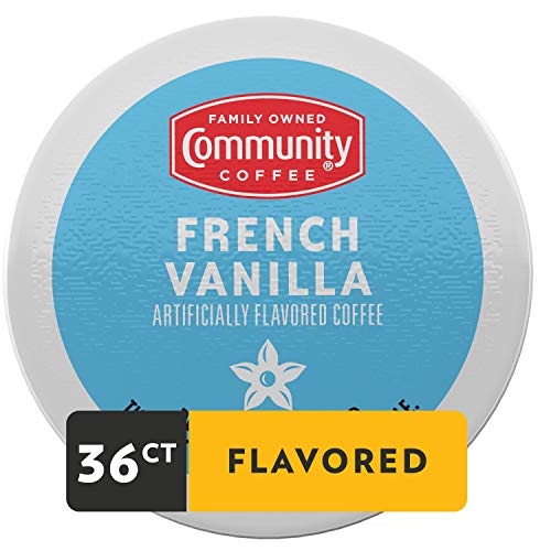 Image of Community Coffee French Vanilla Flavored 36 Count Coffee Pods, Medium Roast, Compatible with Keurig 2.0 K-Cup Brewers, 12 Count (Pack of 3)