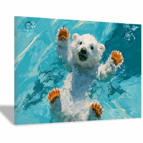 Affiche et impressions d'ours sur l'eau pour une maison joyeuse