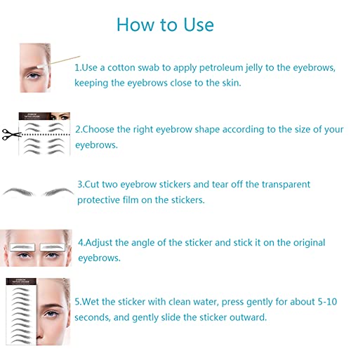 2 fogli/22 paia di adesivi per sopracciglia 4D