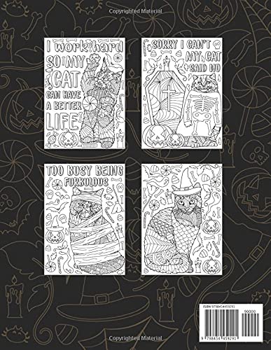 Cat Halloween Coloring Book: An Adults Halloween Coloring Books for Cat Lovers, Cat Patterns Zentangle and Painting Gifts Arts and Crafts image 3
