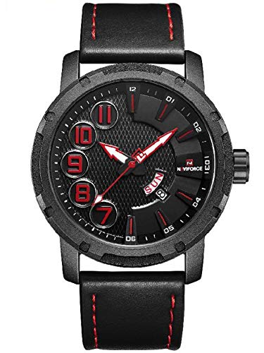 Montre-bracelet Naviforce NF9154 étanche avec finitions en cuir pour homme