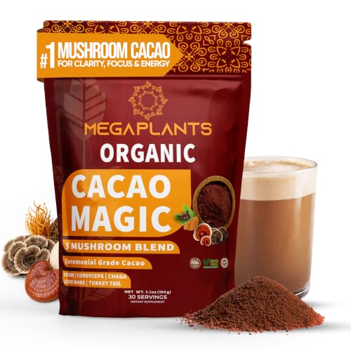 Megaplants Cacao Magic | Mushroom Hot Chocolate & Coffee Alternative Powder