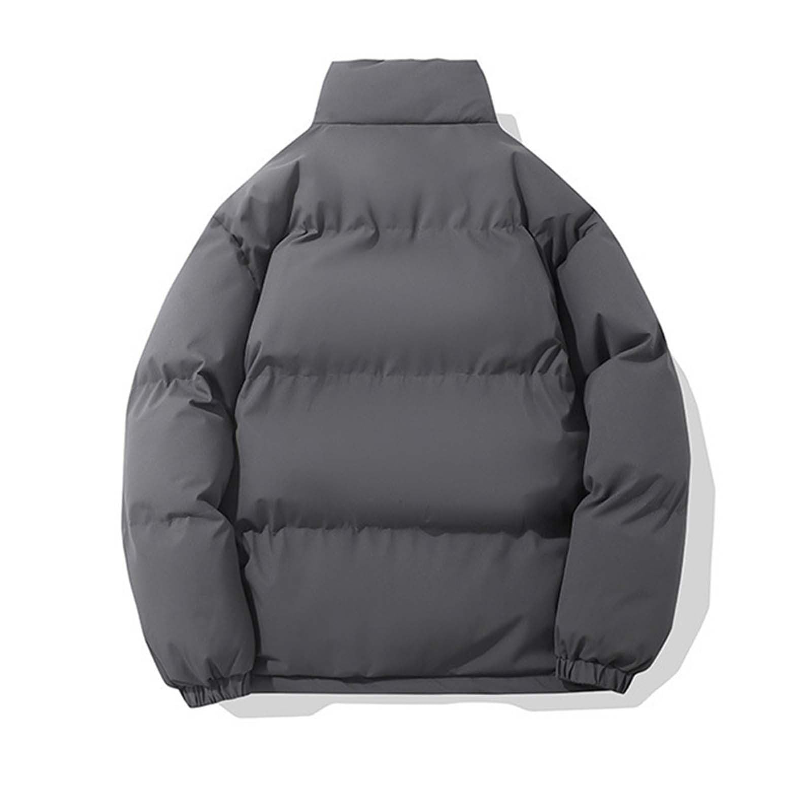 Women's Quilted Winter Unisex Plain Warm Lined with Stand Up Collar Thickened Padded with Zip Outdoor Long Sleeve Coat Casual Down Maglia Pile Montagna